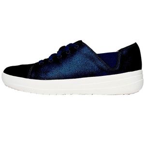 Fitflop Valentia Metallic Sneakers size US 7.5 Aurora Blue. Never worn. In box.